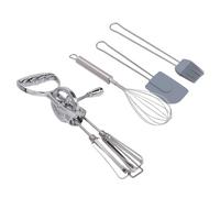 Aramox Bateo de Huevo Manual de Doble Cabeza, Juego de Cocina de Acero Inoxidable Premium con Batidor, Cepillo de Silicona, Espátula para Cocinar y Hornear sin Esfuerzo