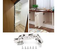 Aramox Bisagra de Gabinete de Acero Inoxidable, Marco Suave y Ajustable de 165 Grados para Gabinetes sin Marco, Ideal para Armarios y Muebles