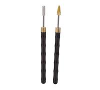 Aramox Bolígrafo de Borde de Cuero, de Sándalo, Aplicador Profesional de Tinte de Borde para Proyectos de Artesanía de Cuero, Herramienta de Acero Inoxidable de Rodamiento Suave, 2 Piezas
