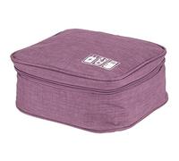 Aramox Bolsa de Almacenamiento Multifunción Tela Catiónica Electrónica 24,5 X 18,5 X 10 Cm Compartimentos Ajustables Bolsillos de Malla para Viajes Oficina Mochila Cable Cargador Unidad USB (Purple)