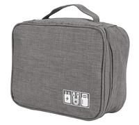 Aramox Bolsa de Almacenamiento Multifunción Tela Catiónica Electrónica 24,5 X 18,5 X 10 Cm Compartimentos Ajustables Bolsillos de Malla para Viajes Oficina Mochila Cable Cargador Unidad USB (Gray)