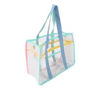Aramox Bolso Transparente Impermeable de Gran Capacidad para Mujer, Bolso Transparente Espacioso para Viajes y Playa, Tela de PVC 14.57x6.5x10.63in (azul verde)