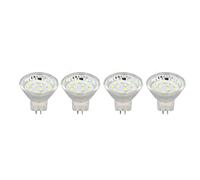 Aramox Bombilla MR11, Foco LED para PC, Paquete de 4, 2 W, 300 Lm, Base de Doble Pin AC10-30 V, Haz Ancho de 120 Grados, RA Más de 80 para Luces de Riel, Luces de Techo, Empotrables (Blanco frío