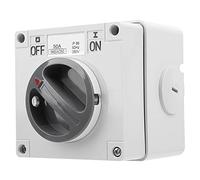 Aramox Botones e Indicadores de Zócalo de Interruptor Exterior de 250 V Interruptor Industrial Al Aire Libre (2P50A)