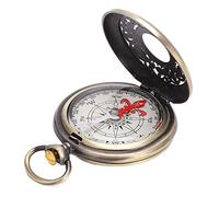 Aramox Brújula para Senderismo, Herramientas Impermeables de Latón para Acampar con Escala de 360° para Niños y Navegación Al Aire