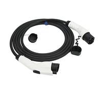 Aramox Cable, Adaptador de Cobre ABS TPU Tipo 1 a Tipo 2 16A 3.6KW 5m, Agarre en Ángulo IP55 para Carga Doméstica Vehículos J1772