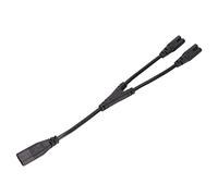 Aramox Cable de Alimentación Dividido IEC320 C8 a 2 C7 Y, Cable de CA Reforzado con PVC 1 en 2 Salidas 1500W para Lámparas de Escritorio, Monitores de Altavoces