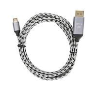 Aramox Cable de Vídeo HD, Trenzado Tipo C a Cable de 2 Metros 8K DisplayPort 1.4 de Malla Tejida para Teléfono Portátil a Monitor de de TV, Visualización 3D, Uso Compartido de Pantalla, Oficina en