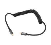 Aramox Cable USB C a USB C 100 W Carga Rápida Transferencia de Datos de 20 Gbps, Diseño de Bobina de Resorte Cable Estirable Tipo con Conector de Aleación de Aluminio para Thunderbolt 3 Laptop (C