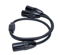 Aramox Cable XLR Macho a Macho XLR de 3 Pines Divisor en Y de Cobre PVC 0,5 M Adaptador Balanceado 1 a 2 Blindado Chapado en Oro de 24 Quilates para Micrófonos Mezcladores Preamplificadores PA Studio