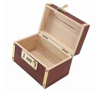 Aramox Caja de Almacenamiento de Dinero de Madera Tesoro de Madera Cofreable con Mango (con Bordes doblados)