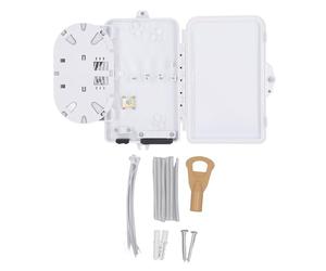 Aramox Caja de Distribución de Fibra FTTH de 6 Núcleos Caja Divisora de Conexiones de Terminales de Fibra óptica de 6 Puertos con Tablero Giratorio para Adaptadores SC FC E2000 para