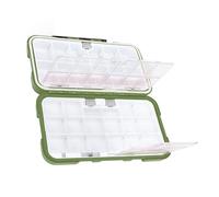 Aramox Caja de Pesca Organizador ABS ABS Caja de Almacenamiento con Tapa Interna Transparente y Cinturón de Goma para Anzuelos de Cebo Accesorios de Señuelos (Green)