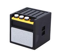 Aramox Caja Portapúas para Guitarra, Diseño de Amplificador Vintage 3D Impresa, Negro, Organizador de Múltiples Ranuras con 5 Púas Incluidas
