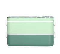 Aramox Caja Verde, de Acero Inoxidable 304 de Doble Capa con Sello a Prueba de Fugas, Caja de Salsa con Cuchara, Tenedor, Microondas, Lavavajillas, Refrigerador, Uso para Dormitorio de Oficina