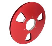 Aramox Carrete de Cinta de 10,5 Pulgadas y 1/4 de Pulgada, Carrete Vacío de Aleación de Aluminio con 3 Orificios Resistentes Al Viento para Grabación Profesional y Uso Universal (Rojo)