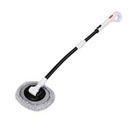 Aramox Cepillo de Lavado de Autos Curvo de 15° con Telescópico 55-115cm (Blanco Negro)