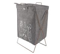 Aramox Cesta de Lavandería de Lino y Algodón con Marco de Hierro, con Asas, Cesta de Almacenamiento Plegable de Gran Capacidad para Organización del Hogar (S)