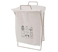 Aramox Cesta de Lavandería de Lino y Algodón con Marco de Hierro, con Asas, Cesta de Almacenamiento Plegable de Gran Capacidad para Organización del Hogar (L)