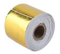 Aramox Cinta Adhesiva, cinta proteccion termica cinta aislamiento termico coche 1 Rollo de oro del Coche de Aluminio Cinta Adhesiva Cinta Adhesiva Reflectante Escudo Protector Térmico(10M*5CM)