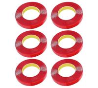 Aramox Cinta de Doble Cara, Cinta de Montaje Acrílica 6 Rollos 10m X 20mm X 0,1mm, Adhesiva de Pared Transparente Fuerte para Colgar Cuadros, Instalación de Marcos, Uso en Interiores y Exteriores en