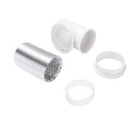 Aramox Codo de Ventilación para Secadora, Conector de 90 Grados que Ahorra Espacio con Junta Hermética Transparente, para Manguera de Ventilación de Secadora, Todos los Conductos