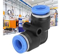 Aramox Conector de Aire Neumático de Conexión Rápida Conector de Tubo de Ajuste a Presión de Codo Igual de Plástico Paquete de 10 PV 4 6 8 10 12 Mm 32 a 140 F Rotación 360 para Equipos de (PV-6（6mm）)