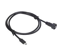 Aramox Conector USB Rosca Montaje en Panel Zócalo PA66 Latón 30V 1.5A IP67 USB C Macho a Macho Enchufe de Cable para Equipos Industriales Lámparas para Exteriores Dispositivos (1M)