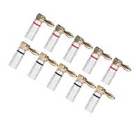 Aramox Conectores Tipo Banana, Conectores de Altavoz en ángulo Recto Chapados en Oro de 24 Quilates con Bloqueo de Doble Tornillo para Cable de Altavoz de 4 Mm, Configuración de para Amplificador