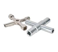 Aramox Conjunto de Llave Sillcock de 4 Vías, Teclas de Utilidades de Acero Inoxidable, Ideal para Uso Interior y Exterior, Diseño Compacto, Uso Versátil, Apariencia Pulida para Resistencia, Fuerte