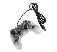 Aramox Controlador de Juego con Cable, Gamepad Transparente con Luz RGB, Giroscopio de 6 Ejes para PC IOS Steam Deck