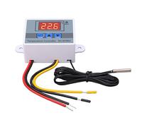 Aramox Controlador de Temperatura Digital Termostato Digital ABS 10A con Sonda de 1 M 14 a 230F Control de 0,1 Grados para Incubadoras Chasis de Equipos de Aire Acondicionado (110-220V)