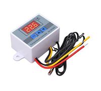 Aramox Controlador de Temperatura Digital Termostato Digital ABS 10A con Sonda de 1 M 14 a 230F Control de 0,1 Grados para Incubadoras Chasis de Equipos de Aire Acondicionado (12V)