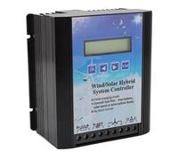 Aramox Controlador Híbrido Eólico Solar Controlador Solar Eólico PWM 12V 24V Pantalla LCD Aleación de Aluminio 100W a 1000W Freno Manual para Sistemas de Carga de Batería Fuera de la Red