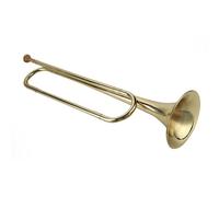 Aramox Corneta Banda De Guerra Trompeta Militar de Latón, Orquesta de Corneta de Caballería Color Dorado para Banda Escolar Estudiantes Música de Orquesta Principiante