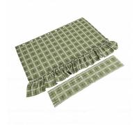 Aramox Cortina para Falda de Horno, Cubierta de Estufa Hecha a Mano de Algodón con Volantes, Cubierta de Horno Oculta Verde, Decoración de Cocina para Frente de Estufa, Tela Suave, Fácil de Colgar