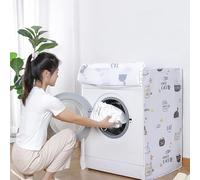 Aramox Cubierta Antipolvo para Lavadora, Protector Impermeable de Dibujos Animados de PEVA, Resistente a los Rayos para Uso en Interiores y Exteriores, Se Adapta a Lavadoras de 10 Kg (Tipo concha