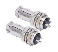 Aramox Cubierta de Zinc de Enchufe de Metal Cubierta de Tapa de Cobre Conector de Plata Conector 2 Piezas Panel de Alambre de Metal para Sistemas de Adquisición de Datos (3 Pines)