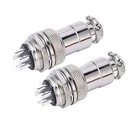 Aramox Cubierta de Zinc de Enchufe de Metal Cubierta de Tapa de Cobre Conector de Plata Conector 2 Piezas Panel de Alambre de Metal para Sistemas de Adquisición de Datos (5 Pines)
