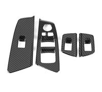 Aramox Cubierta del Marco del Botón de Elevación del Interruptor de la Ventana del Coche de 4 Piezas, Galvanoplastia de Ajuste de Material ABS o Opción de Fibra de Carbono para (patrón de fibra de