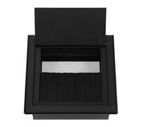 Aramox Cubierta del Orificio del Ojal del Cable de Alambre, Aleación de Aluminio, Diseño Abierto Abatible, Adecuado para Uso Doméstico y de Oficina, Cuadrado de 80 Mm, 2 Piezas (Negro Cepillado)