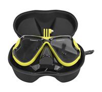 Aramox Cubierta Facial de Buceo con Soporte, Lente Antivaho de Vidrio Templado, Gafas de Buceo para Cámara de Acción con Estuche de Almacenamiento, Marco de PC de Silicona para Usuarios de Natación,