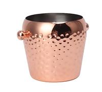 Aramox Cubo de Hielo Mini Cubo de Hielo de Acero Inoxidable 1L Cuerpo Aislado Engrosado Acabado Fino Enfriamiento Rápido para Whisky Vino Cerveza en Casa Bar Restaurante Hotel Café Pub (Oro rosa)