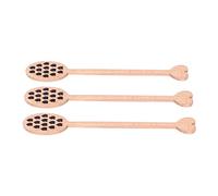 Aramox Cuchara de Miel de Madera de Cerezo Chino, 3 Piezas, Patrón de Corazón, Superficie Lisa, Fácil de Limpiar para Jarabe de Miel, Chocolate, Caramelo, té, café, Vajilla de Cocina