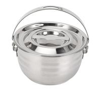 Aramox Cuenca de Acero Inoxidable de Vida Larga con Tapa, Inhalador de Almacenamiento de Aceite de Manteca de Manteca para la Cocina del Hogar, Contenedor de Especias Versátil