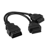 Aramox de diagnóstico a Bordo Cable Adaptador, de diagnóstico a Bordo II ODB2 Splitter extensión de 16 Pines Adaptador de Macho a Doble Hembra 1 a 2 Adaptador de Divisor
