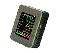Aramox Detector de Calidad Probador Interior Portátil con Pantalla LCD a Color CO2 TVOC HCHO PM2.5 PM10 Monitoreo Batería Recargable de 1200 MAh para Uso HVAC (negro y verde)