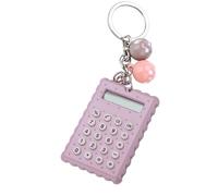 Aramox Diseño de Llavero Mini Calculador de Mini Calculadora de 8 bits de Moda, con Botones de Silicona Suave, Dulce para Colegas, Niños y Amigos (Gris Púrpura)