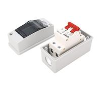 Aramox Disyuntor en Miniatura SG, Aislador de Circuito PA66 2P 63A, Cubierta Transparente IP65, Gran Espacio de Cableado para Solar Fotovoltaico RV Fuera de la Red