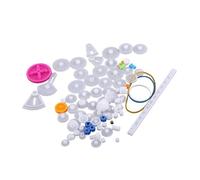 Aramox Engranajes de Plástico, Kit de Engranajes de Motor de 64 Kinks, Correa de Polea de Engranaje de Plástico para el Robot de Automóvil de Bricolaje, Uso Múltiple, Operación Fácil, Más de 6 Tipos